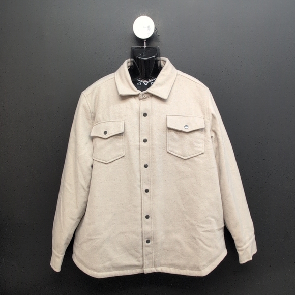 Bleecker & Broad New York Ashton Wool Blend Men's Shirt Jacket Size XXL Beige